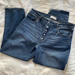 Abercrombie Ankle Straight High Rise Jeans